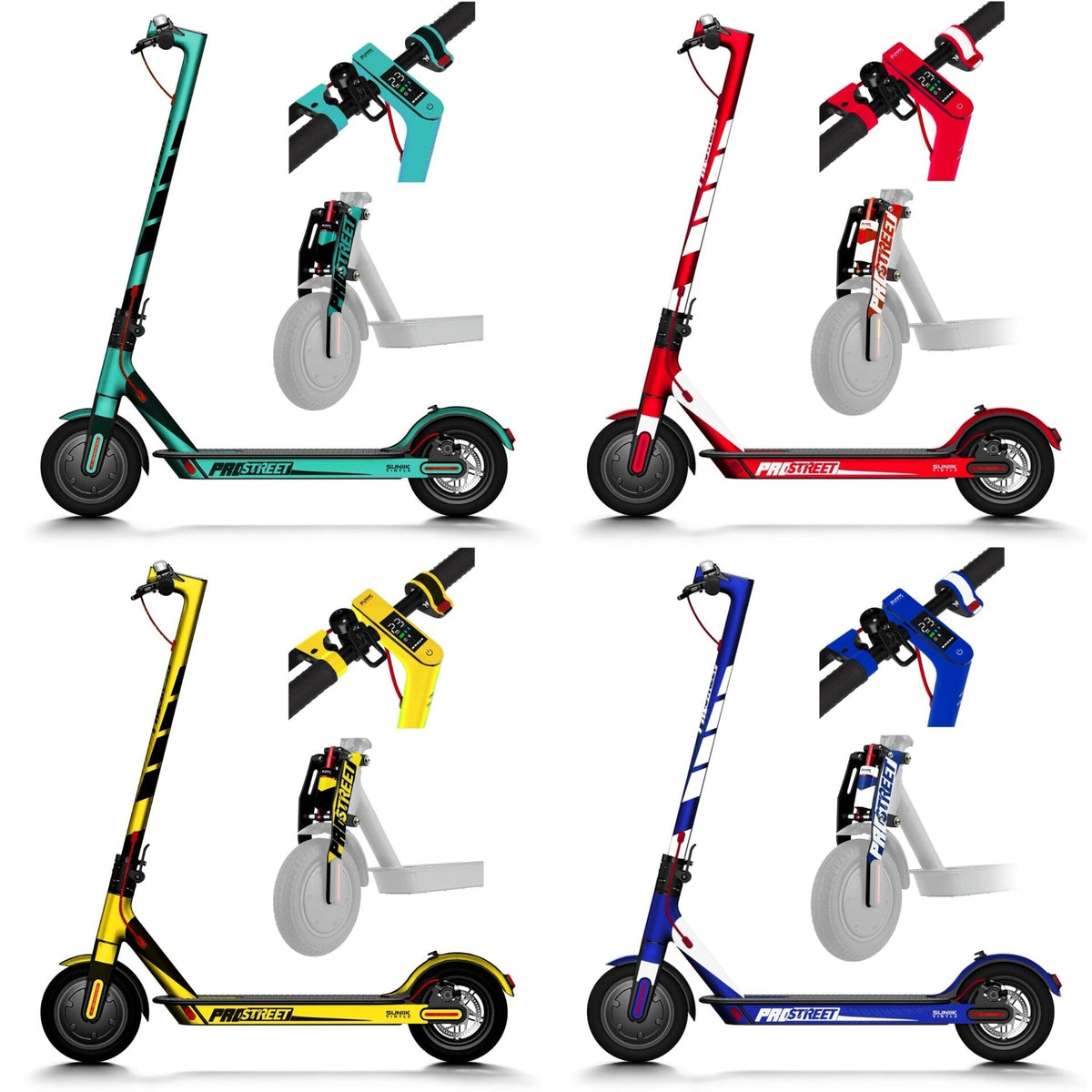Vinyl stickerset voor de Qm-Wheel / Xiaomi elektrische step - verschillende kleuren