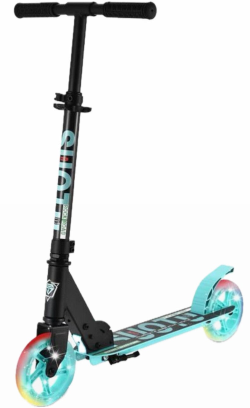Suotu kinderstep met Led verlichting | verstelbare stuur | tot 50 kg | Zwart/blauw