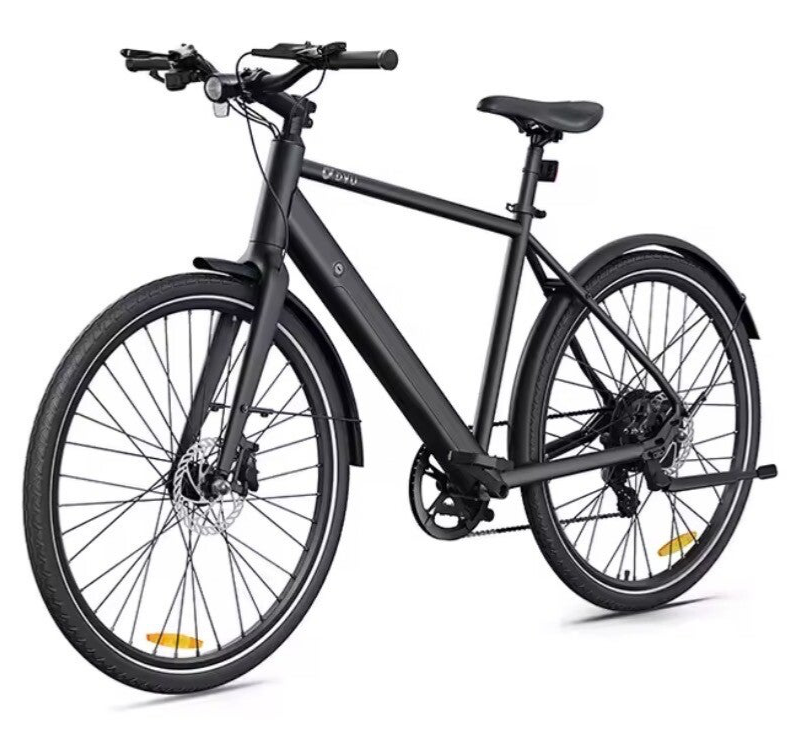 Dyu Stroll 1 E-bike | Elektrische fiets met dunne banden | 250w | 25 km/h | 26 inch | Gratis bidonhouder en voorrekje