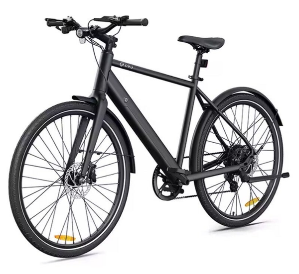 Dyu Stroll 1 E-bike | Elektrische fiets met dunne banden | 250w | 25 km/h | 26 inch | Gratis bidonhouder en voorrekje